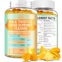 Vyčištění jater Detox & Opravy 2000 Mg Mléko Thistle Gummies - Mango Ananas - s NAC, Glutathione, Dandelion Root, Aloe Vera Leaf, atd, Gluten- Free, 60 Count