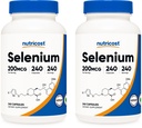 Nutricost Selen 200mcg, 240 Veggie Caps (2 láhve) - Non- GMO, gluten Free L- Selenomethionin