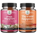 Bundle PMS Podpora s DIM Chasteberr, Black Cohosh Ashwagandha pro období křeče Menopauza Mood Swing a štítné žlázy Podpora s L Tyrosin Bladderwrack Selenium & Ashwagandha pro rovnováhu hormonů