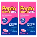Pepto Bismol ULTRA Kaplety, Upset Stomach Relief, Nausea Relief, Heartburn Relief, Ingestion Relief, Anti Diarrhea Medikace pro dospělé - 5 Symptom Relief, 48 ct (2x24 ct)