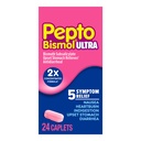 Pepto Bismol ULTRA Caplety, Upset Somech Relief, Nausea Relief, Heartburn Relief, Ingestion Relief, Anti Diarrhea Medikace pro dospělé - 5 Symptom Relief, 24 ct
