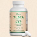 Vivonu TUDCA 2000mg + NAC 1200mg Supplex Complex Capsules, TUDCA Bile Salt + N Acetyl Cystein, Antioxidant Supplements for Equipment & Lung & Digestion & Gallurge Cleanse (180 Kapsle)