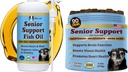 Natural Dog Company Senior Dog Bundle - Omega 3 Fish Oil Liquid 16oz & Senior Wellness Chews 90ct - Podpora mobility, mozku, srdce a očí zdraví s kurkumou, losos, Lví hříva & Omega-3s