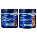Psí oko a játra Wellness Bundle - Vision Support Chews with Antioxidants and Omega-3s Plus Mléko Thistle Jaterní Detox Chews with NAC and Curcumin - Přírodní denní zdravotní podpora pro psy všech plemen