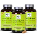 Nové Nordic Active Jaterní Gummies, Mléčné Thistle, Artichode & Turmeric Supplement, Natural Peach & Mango Flavor, Cukr Free & Vegan, 60 Počet (balení po 3)