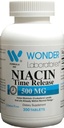 Wonder Laboratories High Potancy Time Release Niacin (Vitamin B3) 500 Mg 300 Tablety Non- GMO, gluten zdarma dodatek