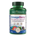 Produkty čistoty OmegaBerry Fish Oil s vitaminem D3 a Organic Acai - 1250mg Koncentrovaný molekulárně destilovaný Ultra čistý Omega33 Fish Oil, 500mg DHA + 650mg EPA - 60 měkkých gelů - 30 denní dodávka od