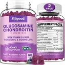 2 Pack Glucosamine Chondroitin Gummies, Extra síla Glucosamine Chondroitin MSM s Elderberry & Turmeric, Joint Health, Flexibility, Antioxidant, Imunita pro adults- Borůvkové ochucené, 120 Gummies