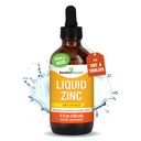 SandHUHERBALS tekutý zinek pro děti, Toddlers a miminka 124; 4 Fl Oz velká skleněná láhev 124; iontový zinek doplňky síranové kapky 124; imunitní podpora 124; snadné vzít, voda rozpustná 124; bez příchutí