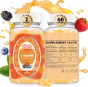 L- lysinové gumy 1000mg - L- lysinové doplňky pro děti a dospělé - Lip a Cold Sore * Podpora žen - Žvýkací lysinové gumy s vitamínem B12 - Vegan, Non GMO, gluten- Free, 120 Counts