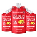 Designer Wellness Protein Smoothie, Real Fruit, 12g Protein, Low Carb, Zero Added Sugar, Gluten- Free, Non- GMO, No umělé barvy nebo příchutě, Strawberry Banana, 12 Počet