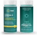 Iwi Omega33 Essential & Prenatal Multivitamin Bundle, 30 Servings, Vegan Plant- based Algae Omega 3, Krill & Fish Oil Alternative, No Fishy After taste