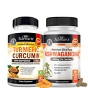 Extra síla Ashwagandha Kapsle (2 měsíční zásoba) Plus kurkumin s Black Pepper Extract 1500mg Complex (Zkušební velikost)