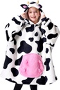Giggling Getling Up Hoerable Blanket Hoodie for Girls and Boys Sherpa Fleece Hooded Blacket Sweatshirt teplý útulný Sherpa Nosit Hoodie s obří kapsou & Rueves pro děti kráva