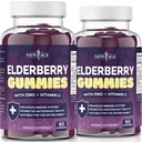 Nový věk (2-Pack) Premium Elderberry Gummies pro dospělé děti s vitamínem C, zinek, Propolis - Sambucus Black Elderberry Gummy Extract - Gluten Free & Vegetarian - 120 Gummies