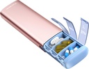 Vayelan Metal Travel Pill Organizátor, 7 dní týdně Pill Box, Velká kapacita Denní roztomilý Pill Pouzdro pro doplňky, pilulky, vitamíny a léky (malé, Rose Gold)