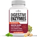 NOVÉ ŽIVOČIŠNÉ Enzymy pro Gut Health - Probiotické multi enzymy s prebiotiky a probiotiky s Lipázou pro ženy a muže pro stravitelné zdraví, Denní enzymy pro stravení - 60 Počet