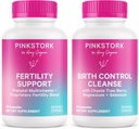 Pink Stork Prep & Fertility Support - Vitex, Inositol, Folát - Porodní kontrola Vyčištění - 2 Pack