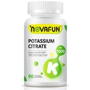 Citrát draselný 1000mg, dodatek draselný pro svalové a srdeční křeče, vegan, non-GMO, gluten zdarma, 90 Kapsle