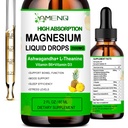 Tekutý doplněk hořčíku, Organic 5-in-1 Magnesium Komplex Kapky Glycinát, Taurát, Oxid, Malate, Citrát w / L-Theanine, Ashwagandha pro Cortisol, Sleep *, Stres, Svalovina,