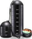 Zannaki Týdenní Pill Organizátor 7 den 2 krát denně, Přenosný Metal Travel Waterproof AM PM Pill Box, Velká Pill Pouzdro Kontejner, BPA Free Daily Medicine Organizátor Holder pro vitamín, Rybí olej, Dodatek
