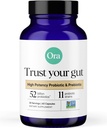 Ora Organic Probiotics with Prebiotics - 52 Miliardy CFU 11 Klinicky studované proužky pro stravitelné zdraví, Důvěra Gut, Gluten Free, 60 Kapsle