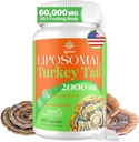 Lipozomální Turecko Tail Houba Kapsle, High Absorption Organic Turkey Tail Mushroom Extract 2000MG CUP 124; 30: 1 Ovocný orgán 124; Dodatek pro stravitelné zdraví, Energie a imunitní podpora, Non- GMO -90 Kapsle