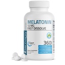 Bronson Melatonin 12 mg Fast Disold Nighttime Sleep Aid Support & Relaxation Support, 360 Peppermint Vegetarian Lozenges