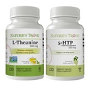 Nature 's Trovee L- Theanine 200mg 120 Vegetariánských kapslí & 5- HTP 100mg 120 Vegetariánských kapslí - klid a zdravé nálady
