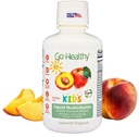 Jděte zdravé děti tekuté multivitamin, imunitní podpora, Kid tekuté multivitaminy, vysoké absorpční veganské vitaminy, děti vitamíny Multivitamin Peach Mango - 30-60 Služeb