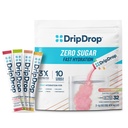DripDrop Sugar Free Hydration Packets - Zero Classic Variety Pack - Single Serve Electrolytes Powder Drink Mix - Lemon Lime, Meloun, Peach, Passion Fruit - Non- GMO, Gluten Free, Vegan - 32 Sticks