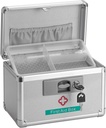 Metal Medicine Storage Box with Key, 10 x 6 x 6.7 "První pomoc Box Lock for Medication, Smell Proof Box Empty Organizer for Home, Kolej, Kancelář