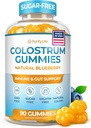 Sugar- Free Colostrum Gummies (1500mg) Bovine Colostrum pro lidi, Grass- Fed dodatek pro Gut zdraví, Leaky Gut opravy, imunitní podpora, Skin Health - 35% IgG Per Serving