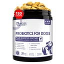 NATURE TARGET Probiotika pro psy, 6 miliard CFU, Freeze Sušený pes Probiotika s prebiotika a enzymy pro průjem, plyn, vitaminy a Omega 3 pro kůži a imunitní zdraví, Alergie Itch Relief, 180 Počet