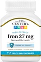 21. Století Železo 27 Mg Gluconate tablety, 110Count
