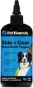 Pet upřímnost pes kůže a kabátu dodatek s lososovým olejem pro psy - alergie Itch Relief + kůže & Coat zdraví, Pes Food Topper Bone Broth s lososovým olejem, kolagen, biotin + vitamin E (12 oz)