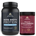 Starověký nutriční kostní protein prášek, vanilka, 40 porcí + vícekolagenový proteinový prášek, bez příchutí, 45 porcí