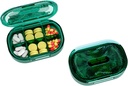 Small Pill Box, Moisture Proof Pill Case, Travel Pill Organizátor pro kapesní kabelku, Denní portable Medicine Vitamin, Rybí olej, Dodatek (Zelený)