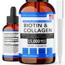 Super Natural Goods Biotin & Collagen Vitamíny - Hair Loss, Gut Health, Anti- Aging, Skin Care & Nails - Made in USA, Non- GMO & Cruelty Free (4 Ounce- 15,000mcg)