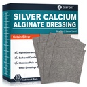 Ag Stříbrné vápníkové Alginátové náramky Pads 3 "x 3" (balení po 10), Měkké vysoce absorbentní stříbrné zranění šaty, Non-Adhesive šaty pro péči o zranění, Bezbolestné odstranění gázy Pads pro zranění