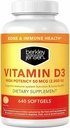 Berkley Jensen High Potency Vitamin D3 2000IU (50 mcg) (640 Softgels), Dietní dodatek pro zuby, svaly, imunitní funkce, a zdraví kostí, pro muže a ženy, Made in USA, 640 Day Supply