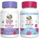 MaryRuth 's Gummies for Kids- USDA Organic Multivitamin (Mixed Berry & Cherry), & Magnesium Calm (Hibiscus) Yellow 124; No Gelatin! Yellow 124; Vitaminy pro imunitu, Gut Health, & Celkově Wellness Yellow 124; Vegan, Non- GMO