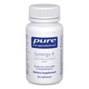 Čistá enkapsulace Synergie K - s vitamínem K1, K2 & D3 - Podporuje kosti, krevní nádoby, Cévní elasticita a kalcium Využití * - Zahrnuje Cholekalciferol - Gluten Free & Non- GMO - 60 Kapsle