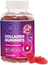 Kolagen Peptides Gummies s 2500 mcg Biotin - Hydrolyzovaný protein typu I & III Multi kolagen dodatek s vitaminem C & zinek - Podpora pro vlasy, kůže, nehty, chutné Granátové ochucení - 120 Gumy