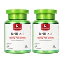 2 Lahvičky Antarktida Krill Oil 1000 mg s Omega-3s EPA, DHA, Astaxanthin a Fosfolipidy 60 Softgels dodatek č. Fishy Aftachment for Joint, Heart, Brain and Immunity - 120 Softgels