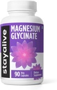 STAY ALIVE Chelated Magnesium Glycinát 500 mg, vysoká absorpce, 90 Kapsle, 100% čistý Glycinát prášek, extra síla hořčík dodatek pro ženy a muže, non-GMO & gluten zdarma pilulky