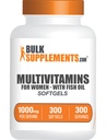 BulkSupplements.com Multivitamin pro ženy Softgels - Dámské Multivitamin se železem, Multiminerální dodatek, s Fish Oil - gluten zdarma, 1 Softgel per Serving, 300 Počet (balení po 1)