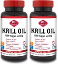 Olympian Labs Antarktida Krill Oil, 1000mg Caps with Astaxanthin, Omega-3, EPA, DHA, Imunity, Joint & Brain Support, 60 Softgels (Balení po 2)