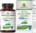Brieofood Organic Aloe Vera 1500mg, 45 Servings, Vegetarian, Gluten Free, 90 Vegetariánských tablet