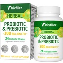 Probiotika pro ženy Men- 300 miliard CFU, 24 Strains Probiotic + 15 Organic Herbs Prebiotics Blend, Pre a Probiotika, pro stravovací zdraví, imunitní & Gut, Diarhea, Bloating, Vegan, 2 měsíce dodávky